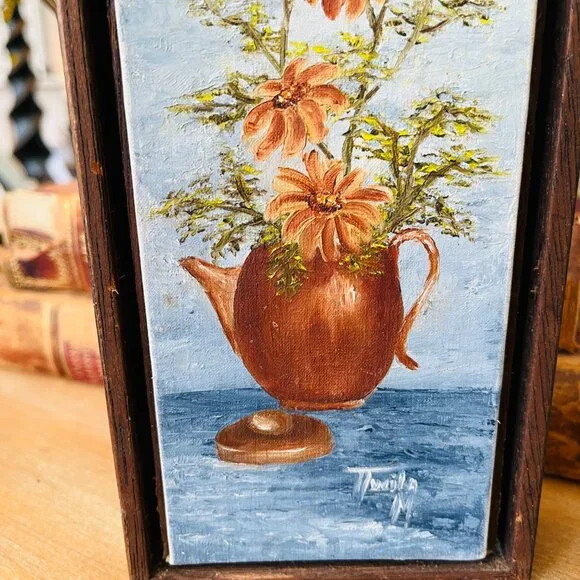 ❌SOLD❌VTG Signed oil painting still life - Picture 4 of 12